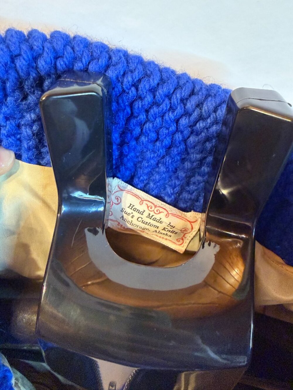 Vintage Blue Dog Knit Zip-Up Sweater Cardigan - Picture 5 of 7